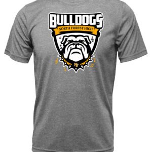 Bulldog With Music Notes T-Shirt (Gray)