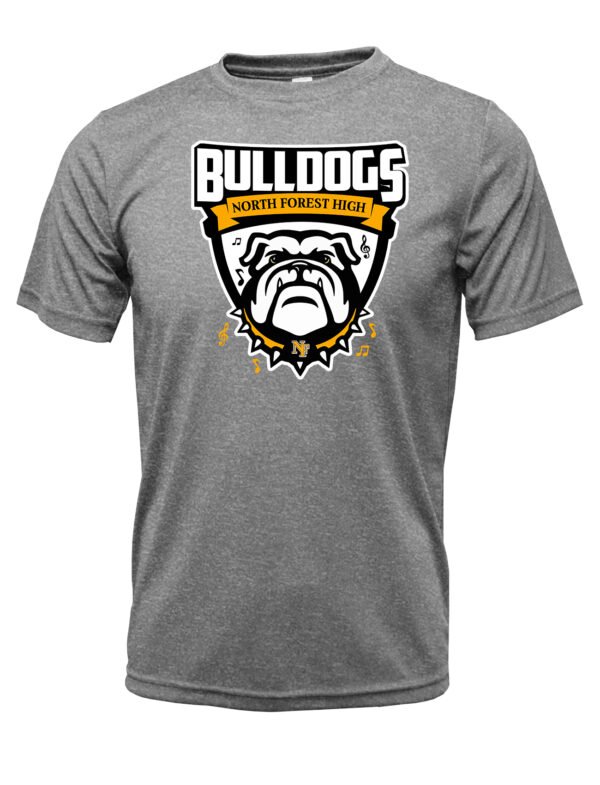 Bulldog With Music Notes T-Shirt (Gray)
